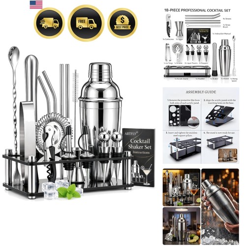 Cocktail shaker set piece - set,, 18-piece