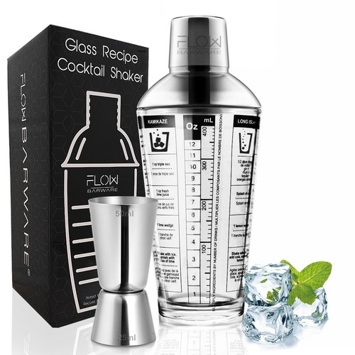 Flow glass cocktail - flow, shaker