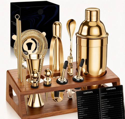 Cocktail shaker set - with, stand