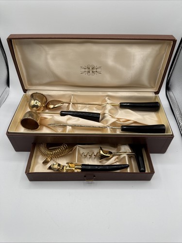 1960 gold tone bartender kit - bartender,